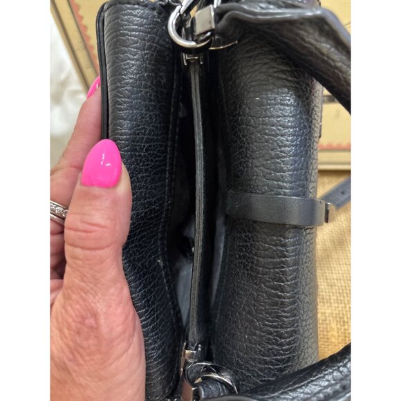 Danielle Nicole Black Faux Leather Small Studded Bag Top Handle & Crossbody - Picture 9 of 16